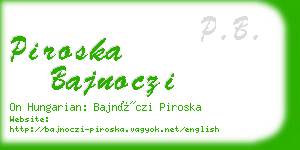 piroska bajnoczi business card